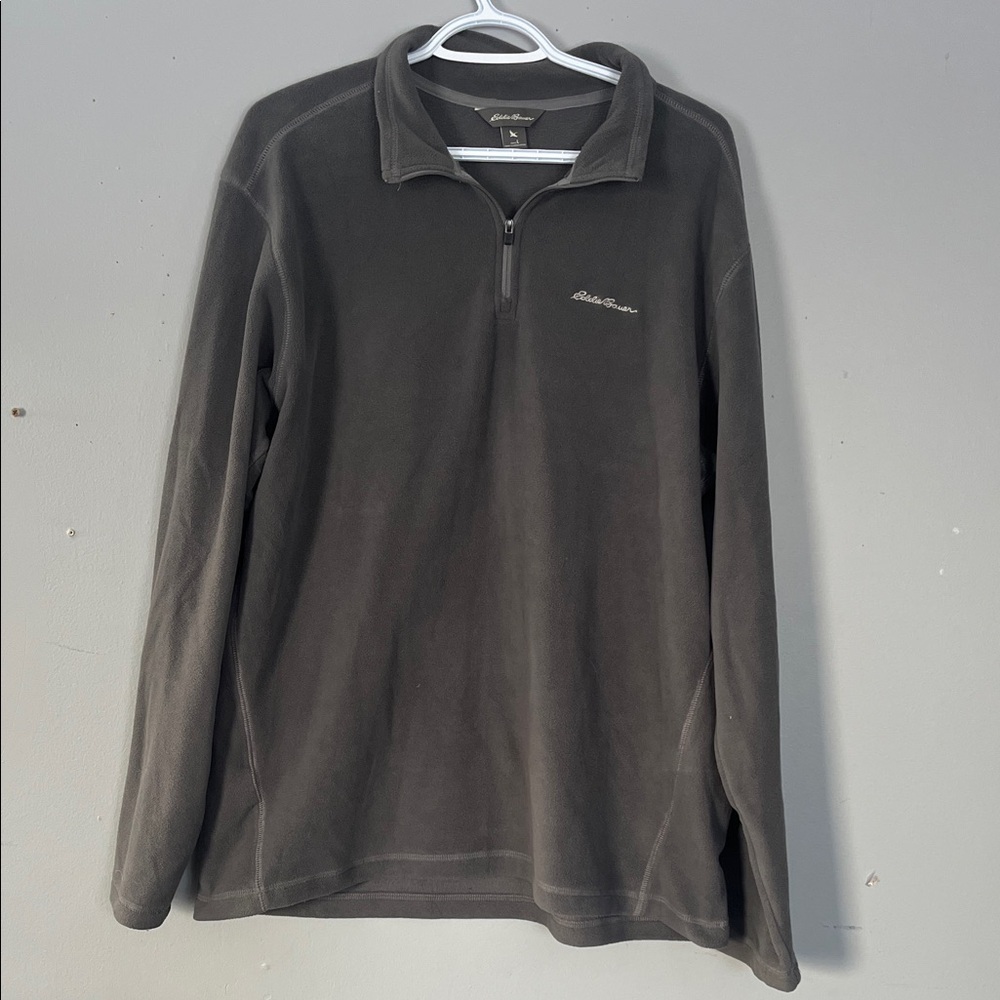 Eddie Bauer Charcoal Quarter-Zip Fleece Large
